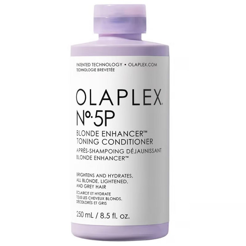 Violetinis tonuojamasis kondicionierius šviesiems plaukams Olaplex No.5P Blonde Enhancer Toning Conditioner, 250 ml