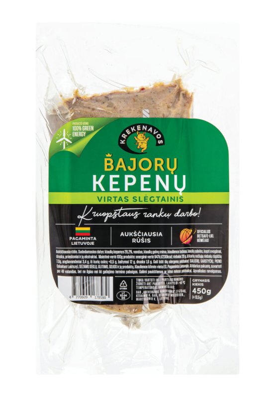 Virtas BAJORŲ kiaulienos kepenų slėgtainis, 450 g