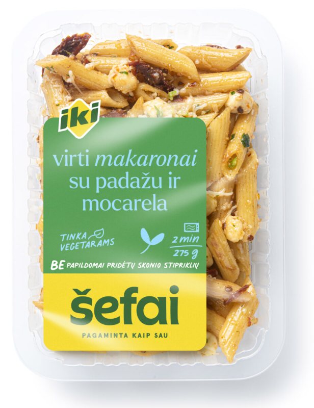 VIRTI MAKARONAI su padažu ir mocarela, 275 g