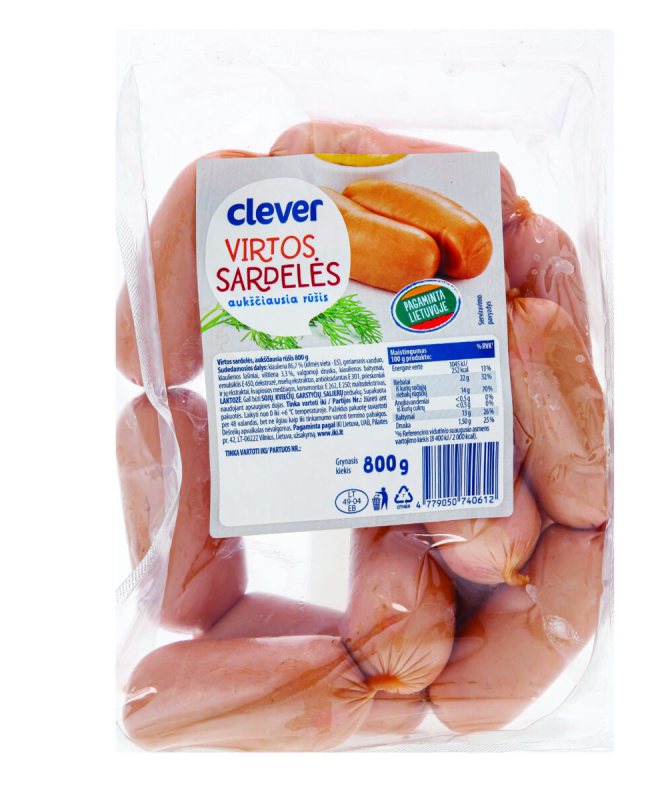 Virtos CLEVER sardelės a.r., 800 g