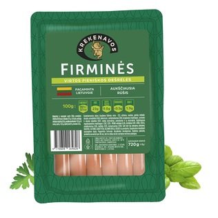 Virtos FIRMINĖS pieniškos dešrelės, 720 g