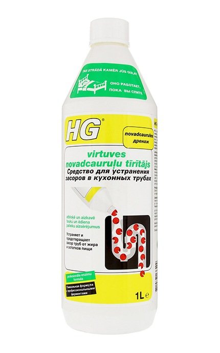 Virtuvės nuotekų vamzdžių šalinimo priemonė HG, 1 l