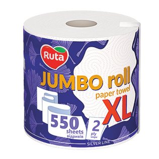Virtuviniai rankšluosčiai RUTA JUMBO XL, 2 sl., 550 lap., 1 rit.