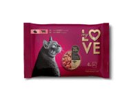 Visavertis konservuotas pašaras suaugusioms katėms su triušiena ir jautiena MY LOVE, 4 x 85 g