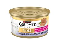Visavertis šlapiasis ėdalas kačiukams „GOURMET GOLD “ su veršiena, skardinė, 85 g