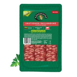 Vytinta jautienos SKILANDINĖ dešra griežinėliais, 105 g