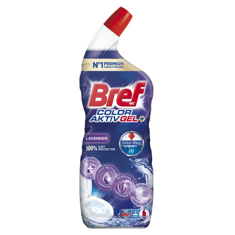 WC valiklis BREF 10 x Effect Total Protection Lavender, 700 ml