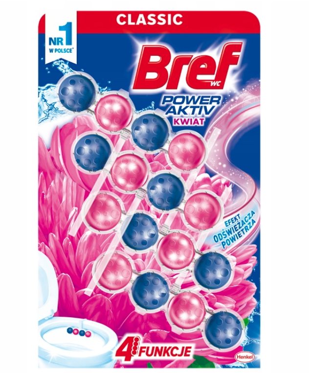 WC valiklis - gaiviklis BREF Power Aktiv Flowers, 4 x 50 g