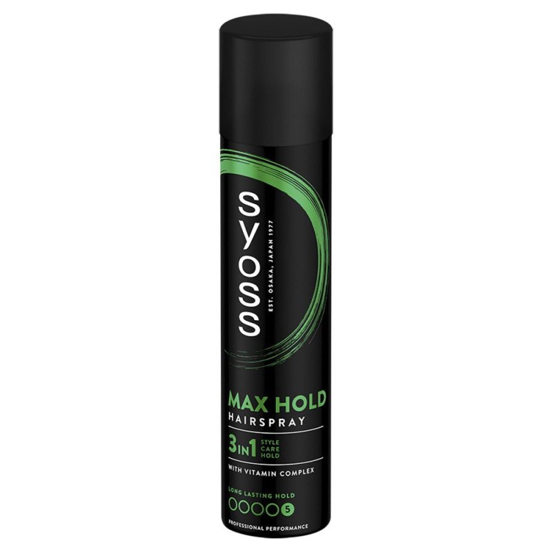Ypač stiprios fiksacijos plaukų lakas Syoss Max Hold Hairspray, 300 ml