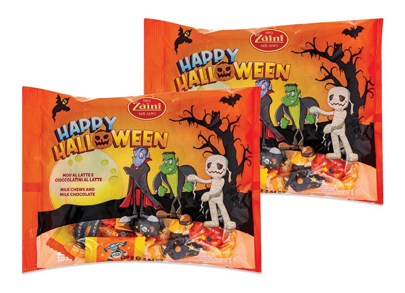 ZAINI HAPPY HALLOWEEN ŠOKOLADO IR/KARAMELĖS SALDAINIAI, 160 g