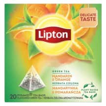 Žal. arbata LIPTON GREEN MAND ORANGE, 20 vnt