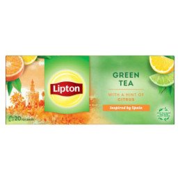 Žalioji arbata LIPTON, citrusinių vaisių sk., 26 g, 20 vnt