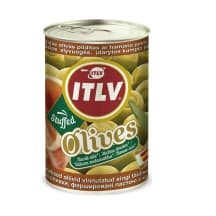 Žalios alyvuogės įdarytos kumpiu,/300ml, 314 ml