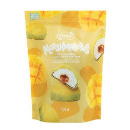 Zefyrai su karamelės įdaru,jogurtiniu glaistu ir mangais, 100 g