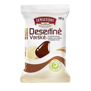 ŽEMAITIJOS plomb. sk. desert. varškė, 7,7% rieb., 180 g