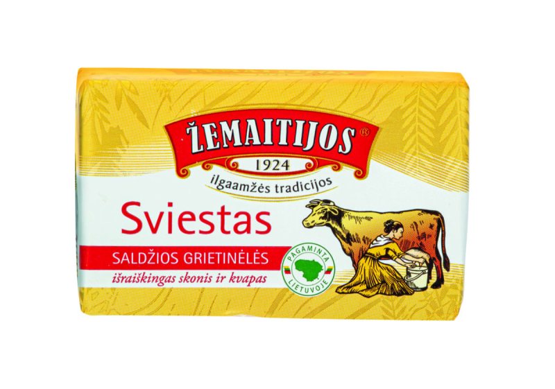 ŽEMAITIJOS saldžios grietinėlės sviestas, 82% riebumo, 200 g