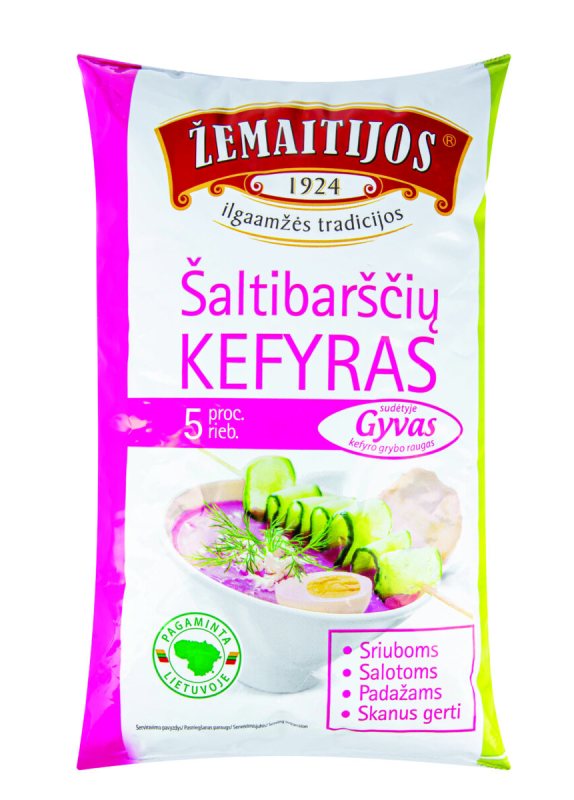 ŽEMAITIJOS šaltibarščių kefyras, 5% rieb., 0.9 kg