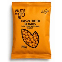 Žemės riešutai NUTS TO GO, trašk. apvalk. svogūnų sk., 190 g
