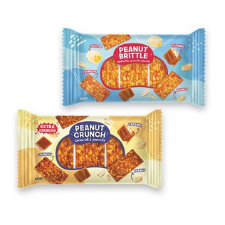 Žemės riešutų batonėlis PEANUT BRITTLE arba CRUNCH, 60 g
