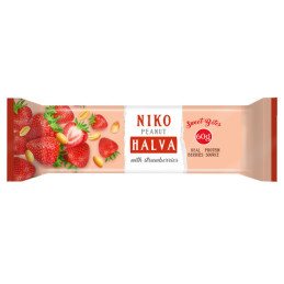 Žemės riešutų chalva NIKO su braškėmis, 60 g