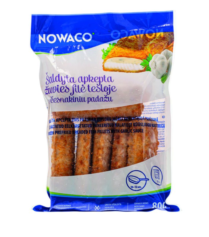 Žuvies filė tešloje su česnakiniu padažu, 800 g