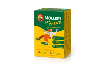 Žuvų taukai MÖLLR’S FOR TEENS 28+28, 56 vnt