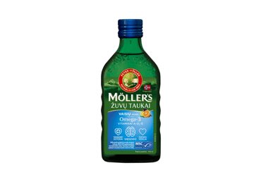 Žuvų taukai MOLLER'S, vaisių skonio, 250 ml